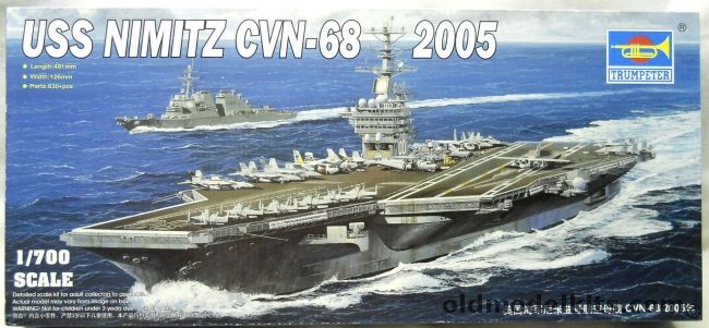 Trumpeter 1/700 USS Nimitz CVN68 Aircraft Carrier, 05714 plastic model kit